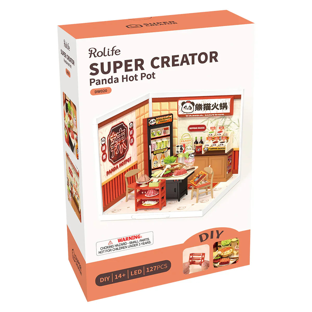 Rolife Super Creator Panda Hot Pot DIY Miniature House (DW020) | 1:24 Scale