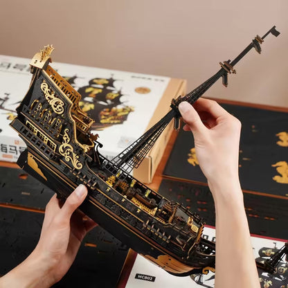 ROKR The Seahorse Barque 3D Wooden Puzzle (MCB02) | Model Kit