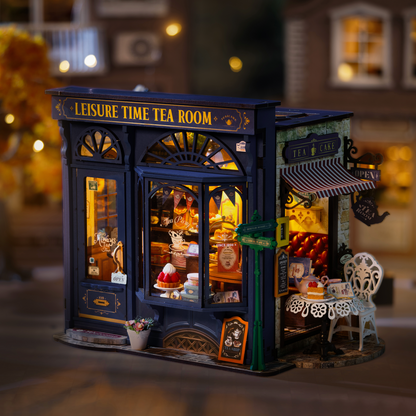 Rolife Leisure Time Tea Room DIY Miniature House Kit (DG171) | 1:16 Scale