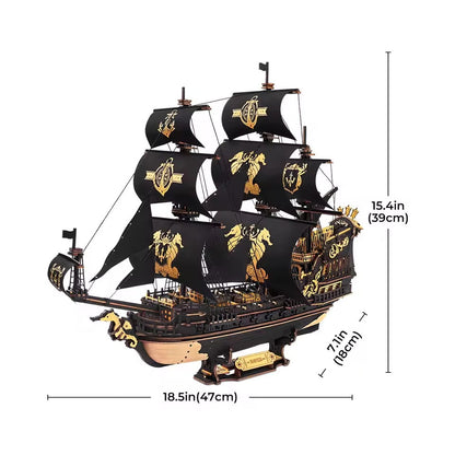 ROKR The Seahorse Barque 3D Wooden Puzzle (MCB02) | Model Kit
