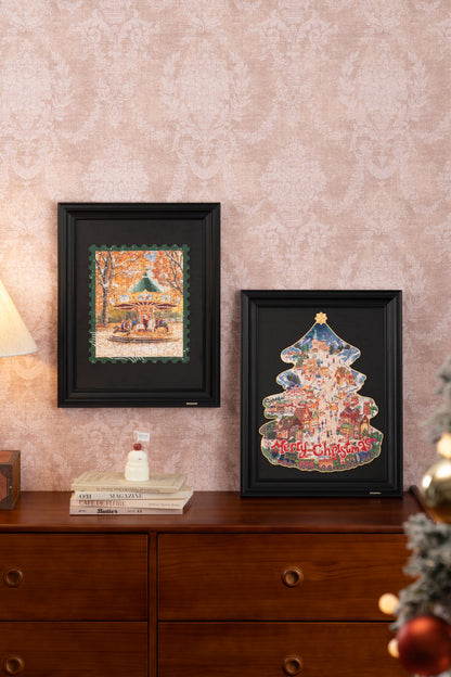 Rowood Golden Autumn Carousel Wooden Jigsaw Puzzle (TA008) | Nostalgic Autumn Park Scene