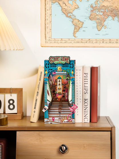 Rolife Street Scene DIY Book Nook Shelf Insert (TGB13) | Tap Light