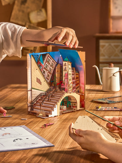 Rolife Street Scene DIY Book Nook Shelf Insert (TGB13) | Tap Light