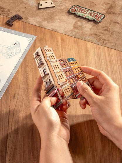 Rolife Street Scene DIY Book Nook Shelf Insert (TGB13) | Tap Light