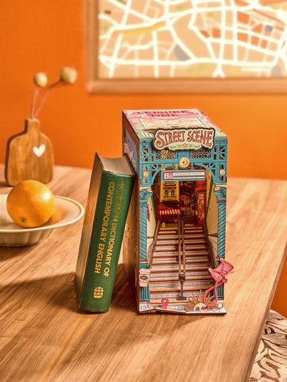 Rolife Street Scene DIY Book Nook Shelf Insert (TGB13) | Tap Light