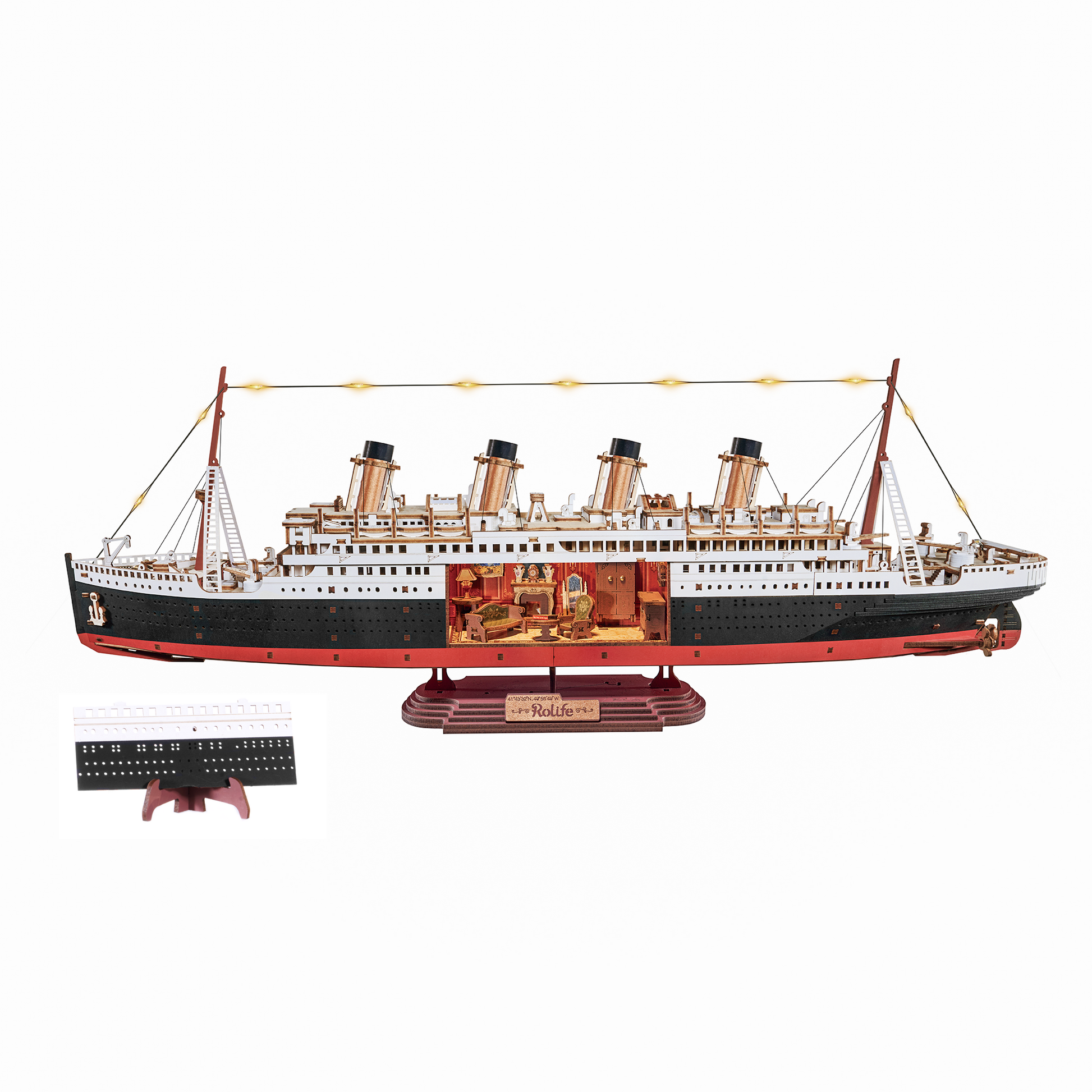 Rolife 1912 Eternal Atlantic Voyager 3D Wooden Puzzle (TGL02) | LED Ocean Liner Display Model