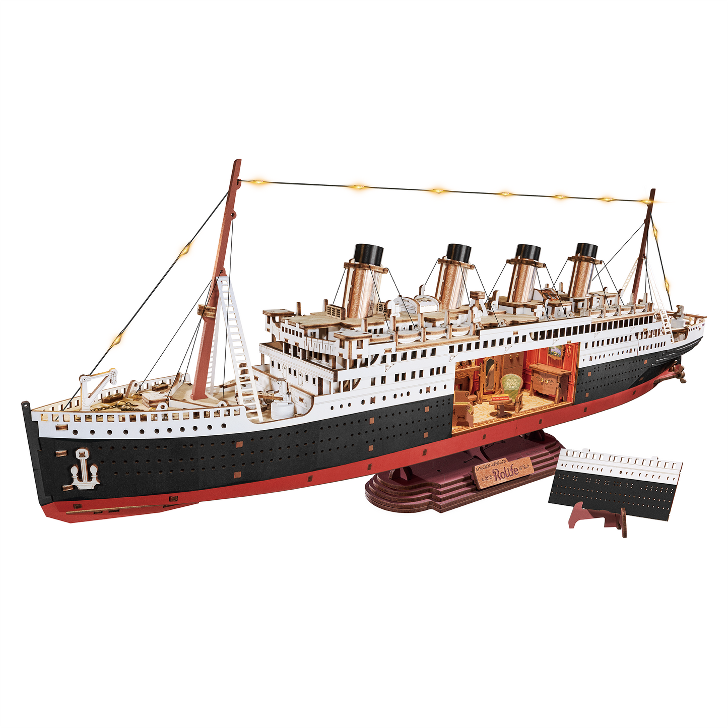 Rolife 1912 Eternal Atlantic Voyager 3D Wooden Puzzle (TGL02) | LED Ocean Liner Display Model