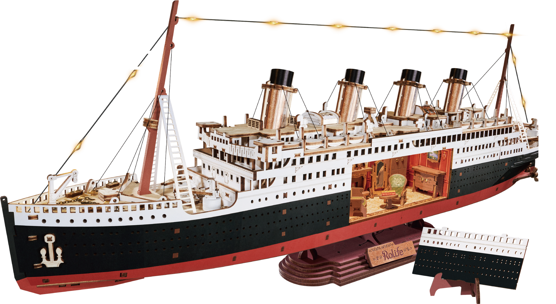 Rolife 1912 Eternal Atlantic Voyager 3D Wooden Puzzle (TGL02) | LED Ocean Liner Display Model