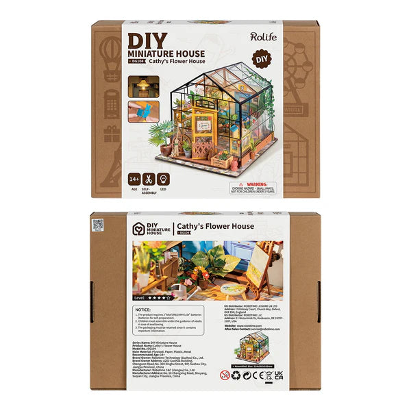 Rolife Cathy’s Flower House DIY Miniature House Kit (DG104) | 1:18 Scale