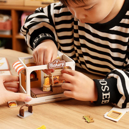 Rolife Teddy’s Breadbox Food Box Shop DIY Miniature House Kit (DS033) | LED Light