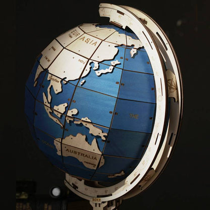 ROKR The Globe 3D Wooden Puzzle (ST002) | Rotating Globe with Secret Drawer