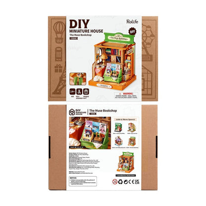 Rolife The Muse Bookshop DIY Miniature House Kit (DS040) | 1:28 Scale