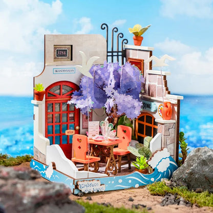 Rolife Sea Holiday Restaurant DIY Miniature House Kit (DS039) | 1:28 Scale