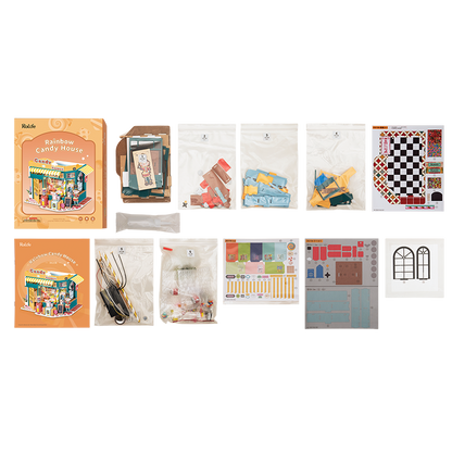 Rolife Rainbow Candy House DIY Miniature House Kit (DG158) | LED Light