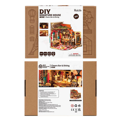 Rolife Cheers Bar & Dining DIY Miniature House Kit (DG173) | 1:18 Scale