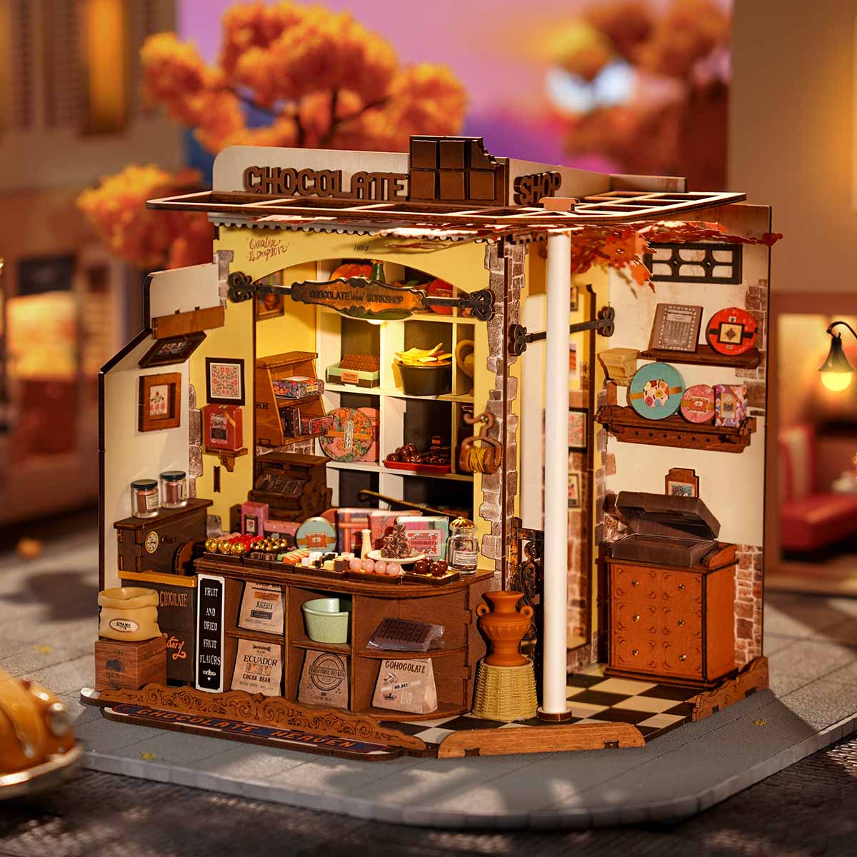Rolife Henry’s Chocolate DIY Miniature House Kit (DG174) | 1:18 Scale