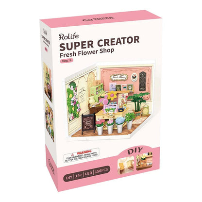 Rolife Super Creator Fresh Flower Shop DIY Miniature House (DW017B) | 1:24 Scale