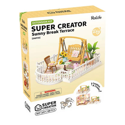 Rolife Sunny Break Terrace Super Creator Extension Pack (DWP08) | Miniature Balcony Add-On