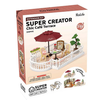 Rolife Chic Café Terrace Super Creator Extension Pack (DWP09) | Miniature Balcony Add-On