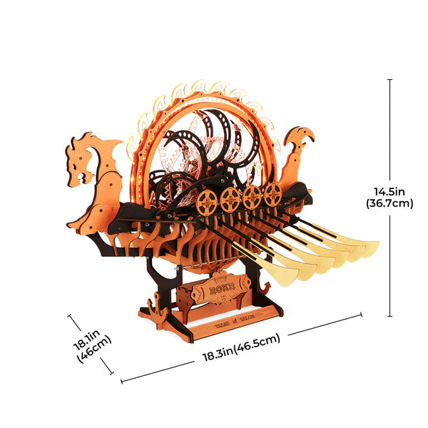 ROKR Dragon-boat 3D Wooden Puzzle (LK802) | Dragon Boat Model