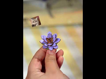 Rowood Glittering Water Lily TH001 3D wooden puzzle product video showing LED light display and floral wall art assembly