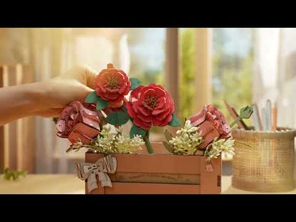 Rowood Wooden Bloom Box TW02H DIY wooden flower arrangement product video showing the finished floral crate display and assembly details