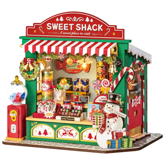 Robotime Christmas Candy Stand DIY 3D Wooden Puzzle - DS043 | with LED Lights & Music Box