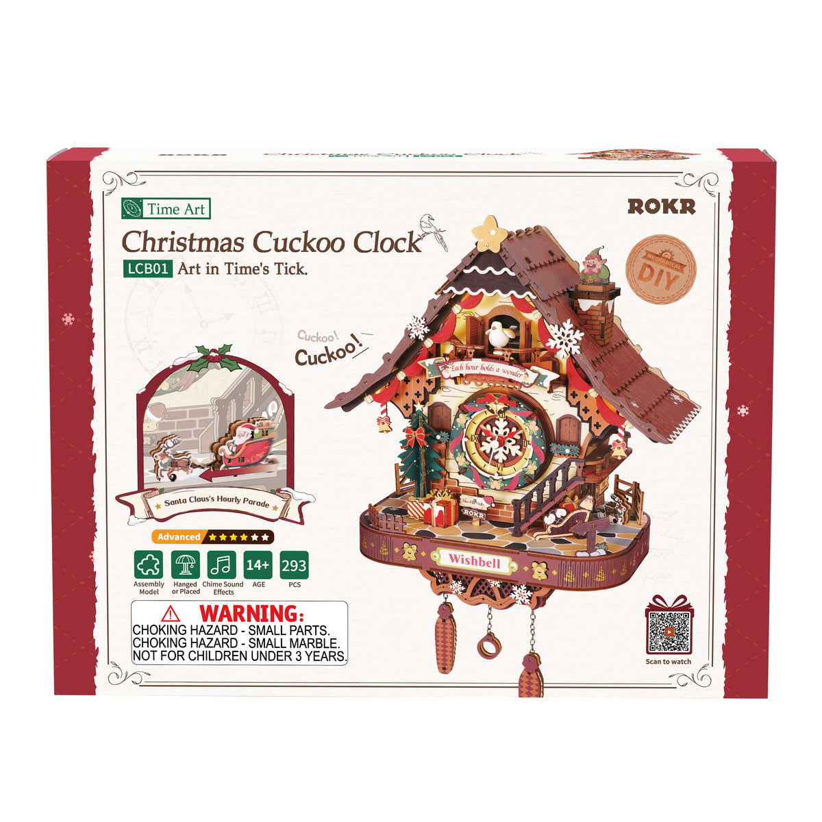 ROKR Christmas Cuckoo Clock LCB01 - front packaging