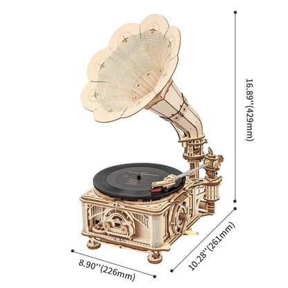 ROKR Classical gramophone 3D Wooden Puzzle (LKB01) | Marble Run Lift Model