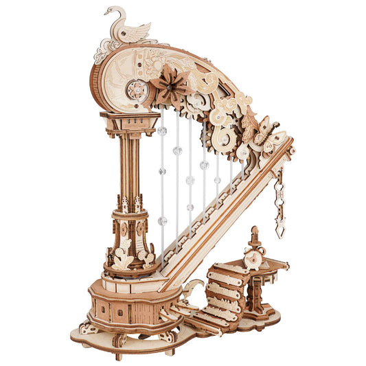 ROKR Magic Harp AMK71 wooden 3D puzzle music box finished model