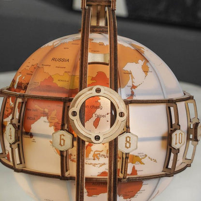 ROKR Luminous Globe 3D Wooden Puzzle (ST003) | Light-Up Globe with Magnifier