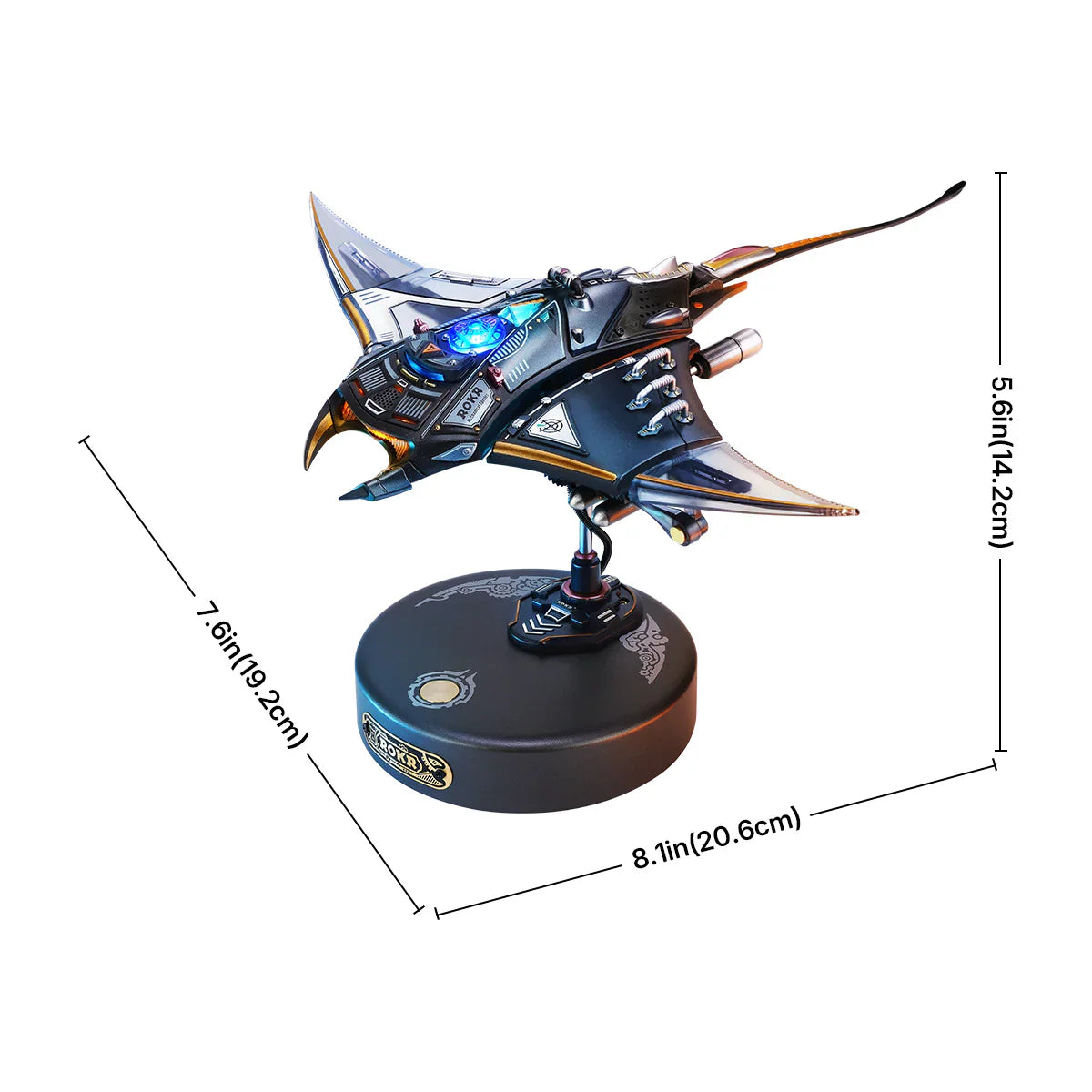 ROKR Manta Ray Animal 3D Puzzle (MI06) | LED Lights & Dynamic Fin Motion