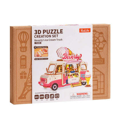 Rolife Beverly's Ice Cream Truck TGS06 retail packaging box with 290 pieces and LED feature