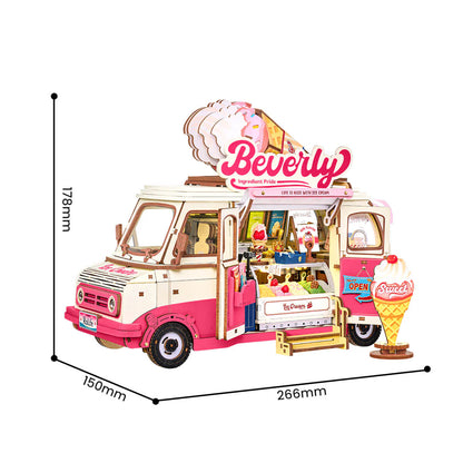 Rolife Beverly's Ice Cream Truck TGS06 assembled size 266 x 150 x 178 mm