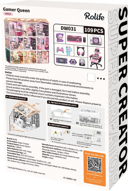 Rolife Gamer Queen DW031 - back packaging