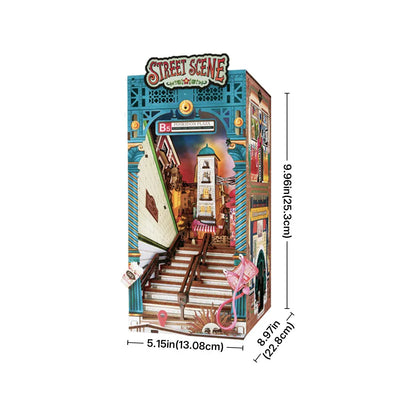 Rolife Street Scene DIY Book Nook Shelf Insert (TGB13) | Tap Light