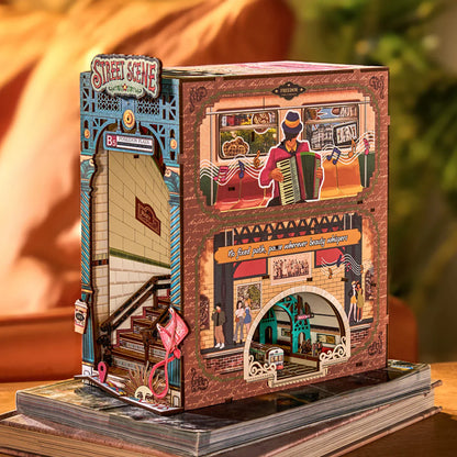 Rolife Street Scene DIY Book Nook Shelf Insert (TGB13) | Tap Light