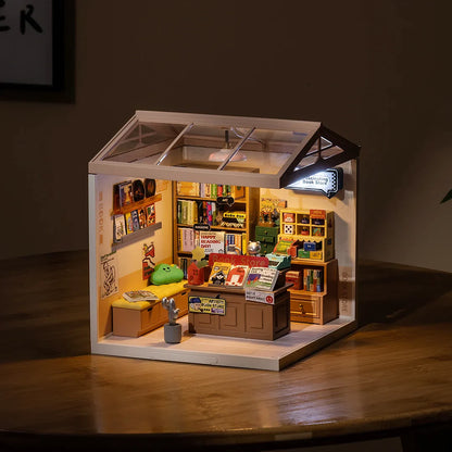 Rolife Super Creator Fascinating Book Store DIY Miniature House Kit (DW004) | 1:24 Scale