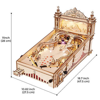 ROKR 3D Pinball Machine 3D Wooden Puzzle (EG01) | Sound & Light Tabletop Game