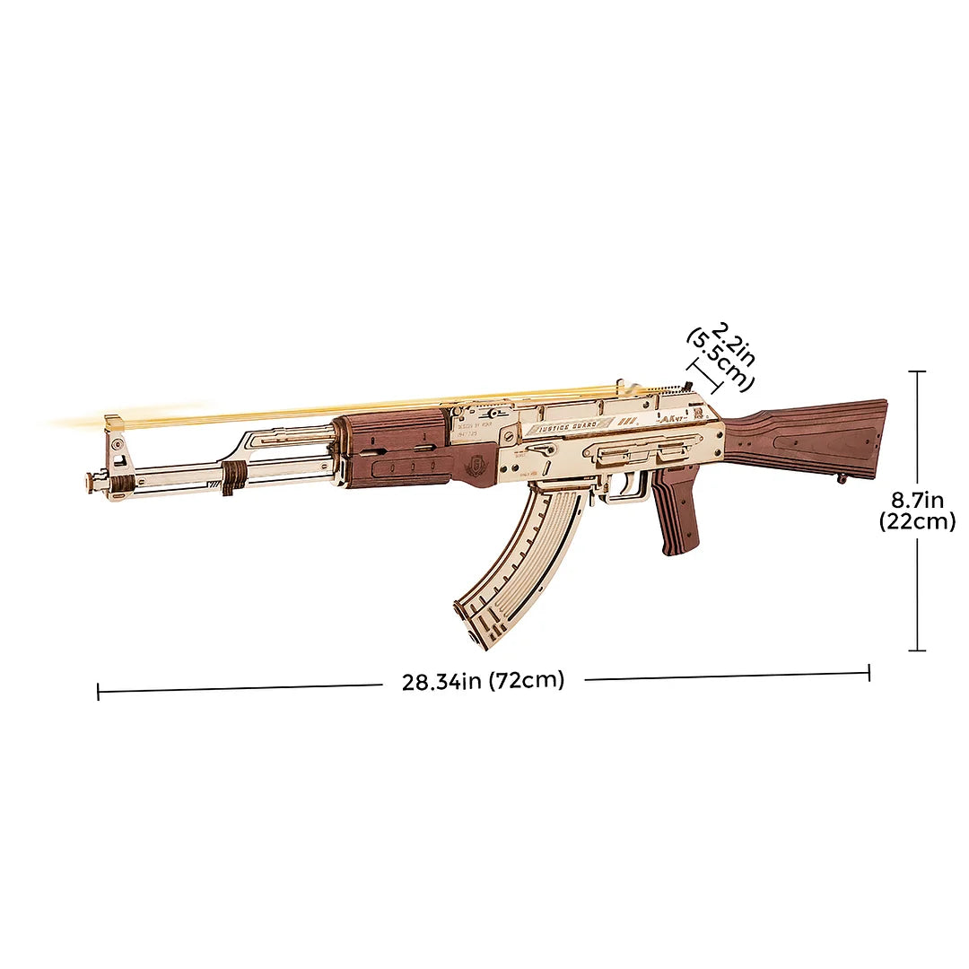 ROKR AK-47 Assault Rifle Gun Toy 3D Wooden Puzzle LQ901 Assault rifle building blocks Shooter Gifts For Children