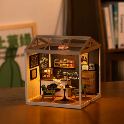 Rolife Super Creator Daily Inspiration Cafe DIY Miniature House Kit (DW001) | 1:24 Scale