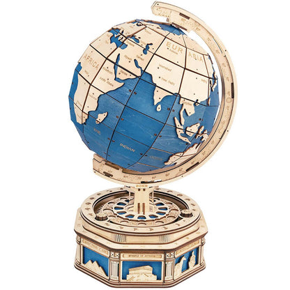 ROKR The Globe 3D Wooden Puzzle (ST002) | Rotating Globe with Secret Drawer
