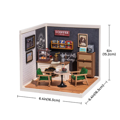 Rolife Super Creator Daily Inspiration Cafe DIY Miniature House Kit (DW001) | 1:24 Scale