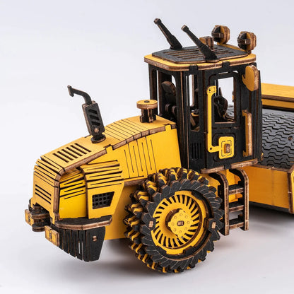 ROKR Road Roller 3D Wooden Puzzle (TG701K) | DIY Engineering Vehicle Model