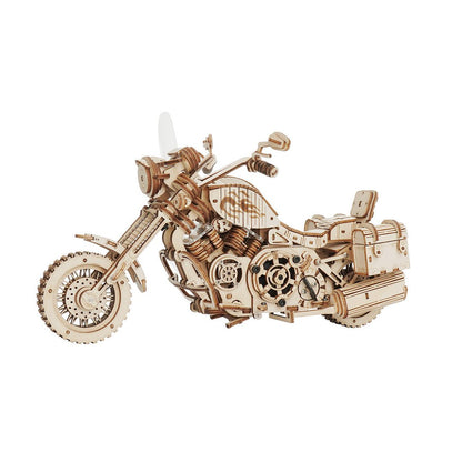 ROKR Cruiser motorcycle 3D Wooden Puzzle (LK504) | Wind-Up Motorcycle Model