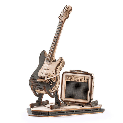 ROKR Electric Guitar Model 3D Wooden Puzzle (TG605K) | Easy DIY Guitar Display Model