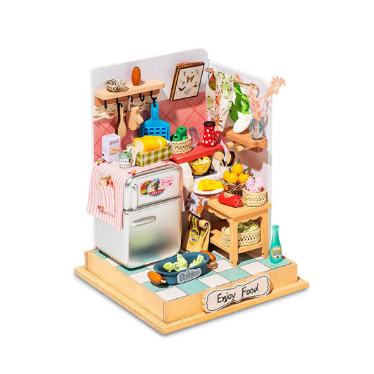 Robotime 3D DIY Wooden Puzzle Taste Life Kitchen DIY Miniature Dollhouse DS015