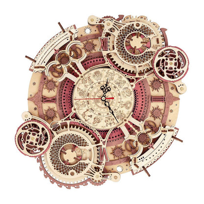 ROKR Zodiac Wall Clock Mechanical Time Art Engine (LC601) | DIY Wooden Wall Clock