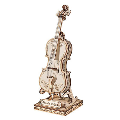 Rolife Cello 3D Wooden Puzzle (TG411) | Elegant Musical Instrument Display