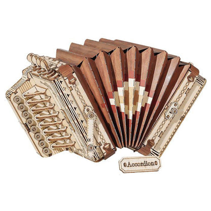 Rolife Accordion 3D Wooden Puzzle (TG410) | Mini Musical Instrument Display